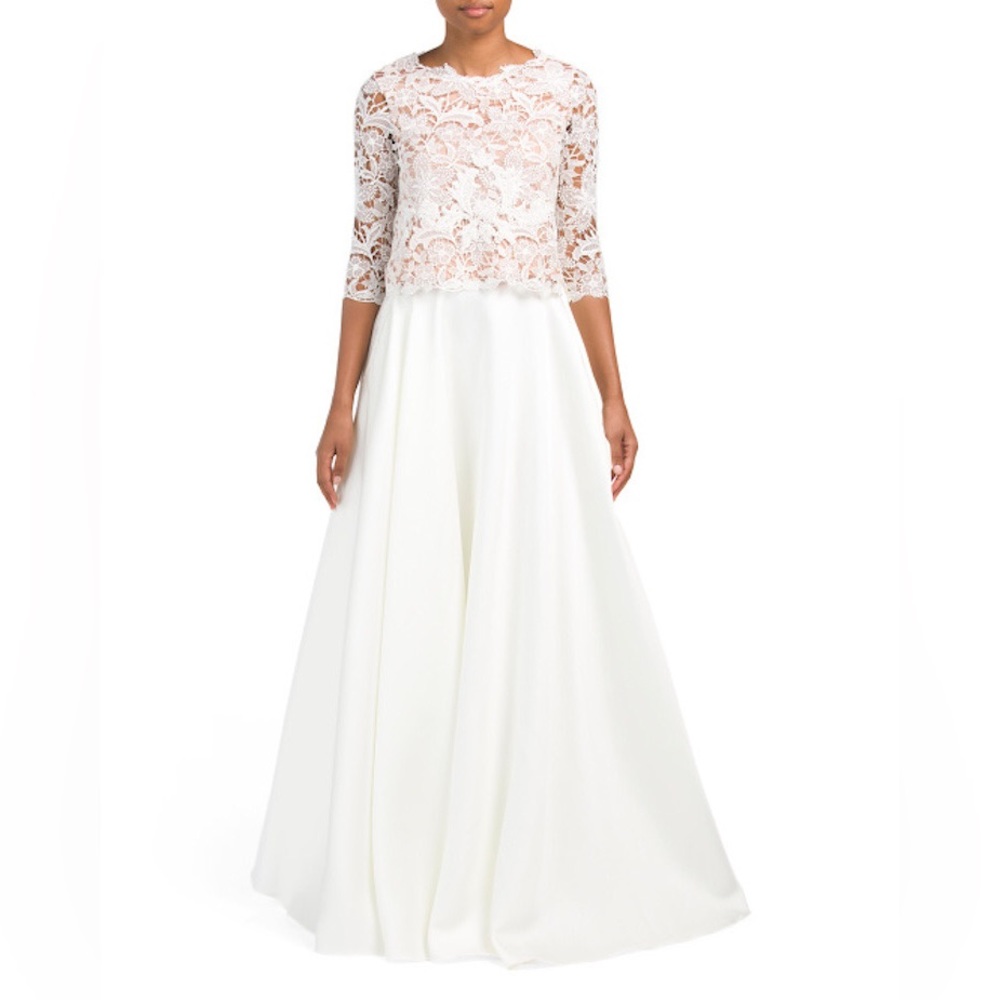 Lotus Threads Lace & Beaded 2 Piece Formal Ball Gown